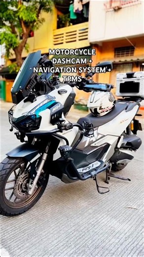Motorcycle Dashcam + Navigation System+ TPMS. Easy to install. #motorcycle #dashcam #shorts