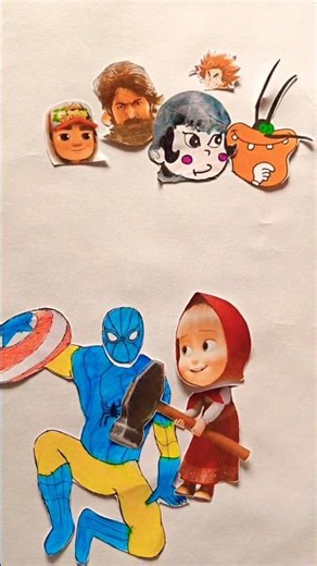 Spiderman❤️ hammer pink masha faxe add 😍😂#api #spiderman #drawing #masha #ytshorts #viral