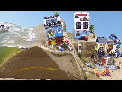 AMAZING LEGO CITY FLOOD DISASTER - OVERFLOW DAM COLLAPSE SIMULATION - LEGO DAM BREACH EXPERIMENT