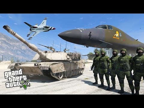 WORLD WAR 3 MOD - GTA 5 REAL TANKS JETS USA VS RUSSIA