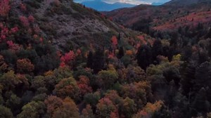 Autumn colors over Butterfield Canyon in Salt Lake, Utah, USA