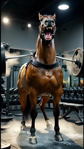 Horse Lifting Heavy 💪🐎 #gym #funny #animal