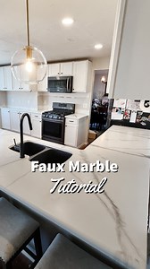Paris Karnes | DIY, Home & Flips on Instagram: "Faux Marble Epoxy Countertop Tutorial Comment “EPOXY” for a direct link sent to your inbox! The YouTube tutorial you’ve been waiting for! The good the bad and the honest, I left all my mistakes in and all my victories. This is the tutorial to watch if you want to successfully paint with epoxy! #diy #fauxmarble #epoxycountertop"