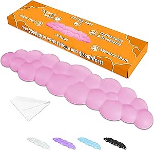 Cloud Wrist Rest Keyboard | Desk Cloud Wrist Pad | Cloud Palm Rest Keyboard | Cute Hand Computer Cushion | Ergonomic Gaming Wrist Computer Pad Rest | Cloud Arm Rest Keyboard Wrist Pad - Light Pink