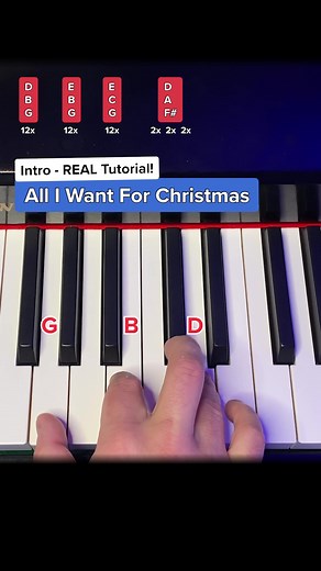 Easy Piano Tutorial for 'All I Want for Christmas'
