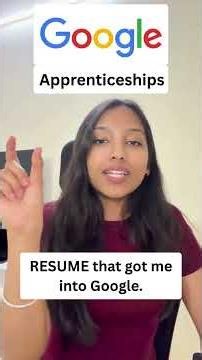 Resume That Got Me Into Google Apprenticeship