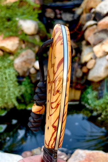 Work in Progress Spalted Pecan Look close and you’ll see a thin red pen strip outlining the thick brown spalt lines. Nature is Amazing… | Bonham Blades