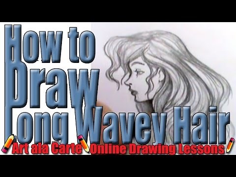 How to draw long wavy hair