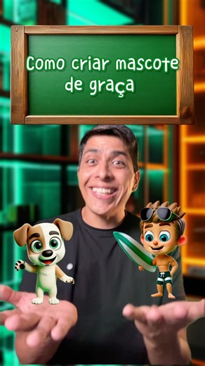 Bruno Pereira | inteligência Artificial on Instagram: "🎨 Crie mascotes incríveis e animados de graça com IA! Siga este passo a passo simples: 1️⃣ Entre no ChatGPT: Use este prompt: 3D cartoon mascot in [STYLE], [OBJECT/PROFESSION] character with [BODY_TYPE], big [COLOR] eyes with [EXPRESSION], wearing [MAIN_CLOTHING], [MAIN_ACCESSORY], [POSES], pure flat chroma key green background, in shadows. Substitua os itens entre colchetes com as características do seu mascote e clique em enviar. Em segun