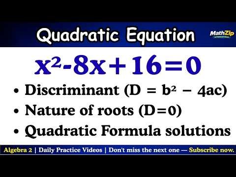Algebra 2 | Quadratic Formula – Discriminant & Roots | Homework Practice #1