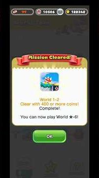 Super Mario Run - How to Unlock World Star-6 (400 Coins in World 1-2)