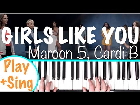 How to play GIRLS LIKE YOU - Maroon 5 ft. Cardi B - Easy Beginners Piano Tutorial