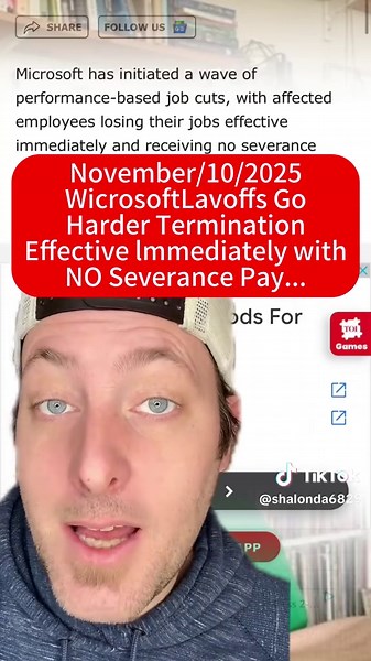 Microsoft’s immediate layoffs hit harder: No severance, no mercy 😡 #fyp #layoffs #Microsoft #TechNews #viral #workplace #unfair #notright #bull #unreal #fypシ #insane #severence #foryou #tiktok #Tech #greenscreen #terrible #viralvideo #sad #crazystory #breakingnews