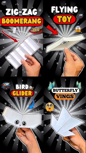 HOW TO MAKE PAPER PLANE zig-zag boomerang,flying toy,bird glider,butterfly vines, #short #video
