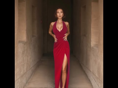 Seductive V Neck High Slit Maxi Dress