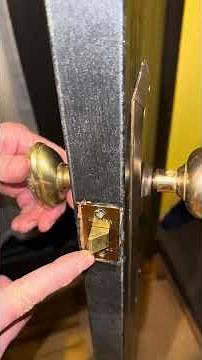 Buffalo, NY example of antique door knobs and door plate installed on modern door.