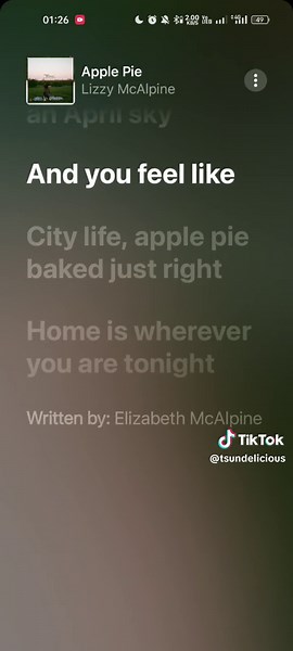 Lizzy McAlpine Apple Pie Song: Lyrics Edit