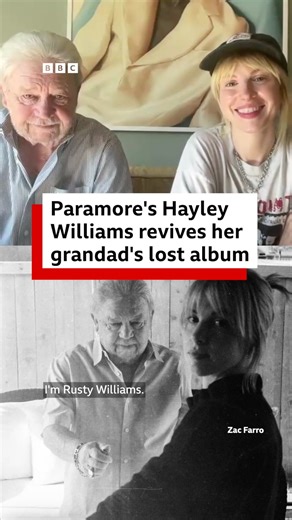 This is Paramore's lead singer Hayley Williams and her grandad, Rusty, whose own recordings lay hidden for 50 years... Hayley's won three Grammy Awards and toured the world, but behind the scenes Rusty has always been her biggest supporter and inspired her music career.⁣ ⁣ He taught her to play drums and piano and even followed Paramore’s tour bus across the US with his wife Sharon, his childhood sweetheart.⁣ ⁣ Now, Hayley has discovered Rusty's long-lost recordings from the 1970s and she wants 