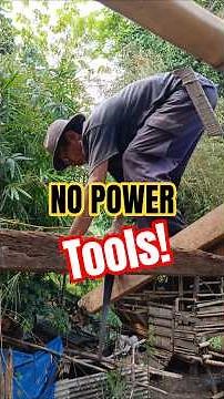 Amazing! Grandpa’s Primitive Wood Cutting Technique #woodworking #manualskill #shorts