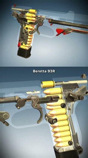 How Beretta 93R Pistol Work In 3D Animation 😮😮😮