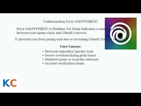 How to Fix Rainbow Six Siege Error 4-0xFFF0BE2C (Connection Failure) – Easy Fix