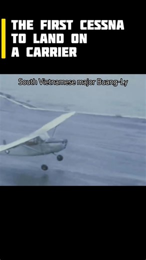 The first and only Cessna aircraft to land on an aircraft carrier #fallofsaigon #vietnamwar