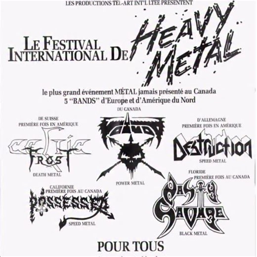 November 30, 1985 (40 years old today) ...World War III...Festival international de heavy metal au Palladium de Montréal! 📸 @bloody_iscariot Remembering back to this cult show with @voivodofficial @celticfrostofficial @destruction_official and @nastysavageband #possessed #deathmetal #possessedforever #jeffbecerra #tourlife | Possessed