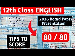 🔥 12th English Paper Presentation 2026|| Tips to Score 80/80 in English Board Exam || Jitesh Sir