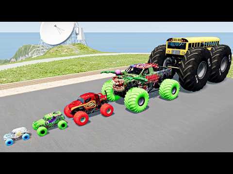 Big and Small Monster Trucks JAM - Crashes Fails Rollovers Jumps Fire Stunts Rescue