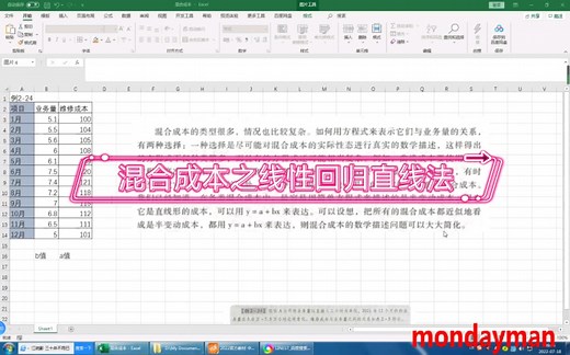 [跟着中级学函数]05—混合成本之线性回归直线法(LINEST)