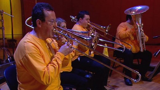The brass section of the orchestra