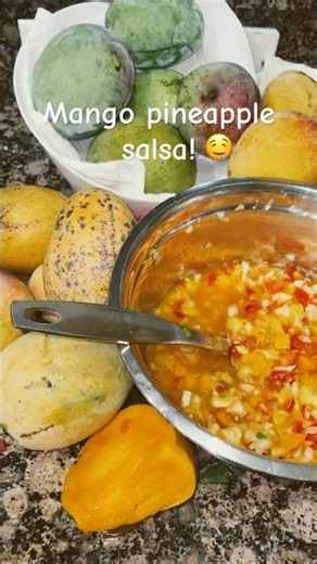 Recipe below in description⬇️ #mango #salsa #delicious #receipe ￼#tropical