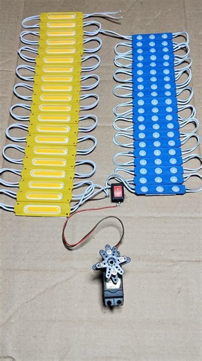 servo motor Powering colour LED light #dcmotor #tech #shorts #project