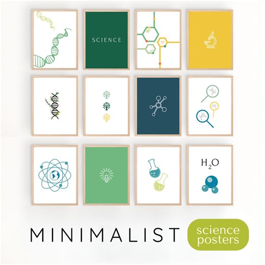 Science Posters Set of 12, Biology Chemistry Classroom Wall Art, Lab Decor PDF - Etsy