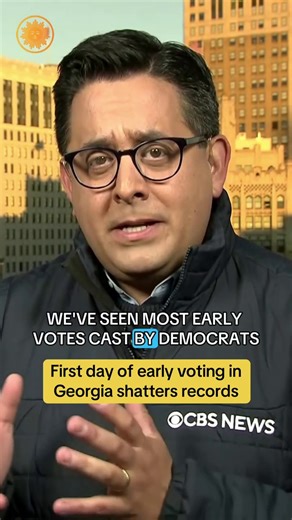 10K views · 120 reactions | More than 328,000 votes have already been cast in the battleground state of Georgia, including a record turnout on Tuesday, the first day of in-person voting. https://cbsn.ws/3BVIZ5C | CBS Mornings | Facebook