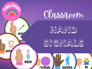 Rainbow Classroom Hand Signals, Classroom Management,pdf File - Etsy