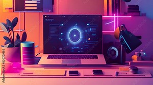 2D Animation of Software Application Development and Mobile App Interface Design. Stock Video