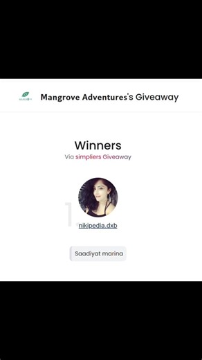 𝗠𝗮𝗻𝗴𝗿𝗼𝘃𝗲 𝗔𝗱𝘃𝗲𝗻𝘁𝘂𝗿𝗲𝘀 on Instagram: "🎉 GIVEAWAY WINNER ANNOUNCEMENT 🎉 And the winner of our Mangrove Adventures Giveaway Tour is… 🏆 @nikipedia.dxb Congratulations! 🌿🚤 You’ve won an unforgettable mangrove adventure starting from Saadiyat Marina. 📩 All participants will receive a 15% DISCOUNT CODE, which will be sent via DM—so keep an eye on your inbox! Thank you to everyone who joined and participated. More adventures, surprises, and giveaways coming soon ✨ #MangroveAdventur