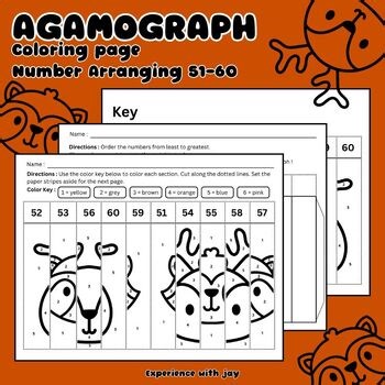 Grade 1 | Agamograph coloring page and math activity to arrange number 51 to 60
