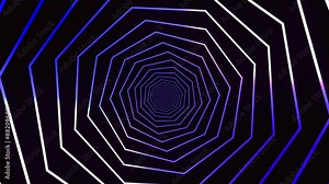 polygon pattern lines rotate and move forward 3D animation