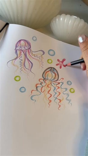 12K views · 376 reactions | #jellyfish #artist #drawing #sketch #colorpencil #tutorial #sea #viral | SketchyCore | Facebook
