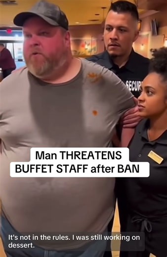 Man THREATENS BUFFET STAFF after BAN #foodies #bigback #buffet #funnyshorts