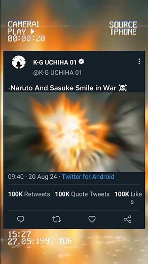 Naruto And Sasuke Smile In War