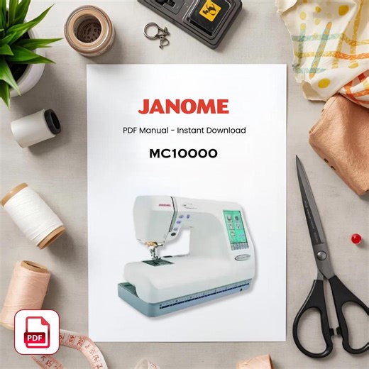 Janome MC10000 Sewing Machine Manual: PDF Download for Care & Maintenance - Etsy
