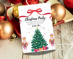 Christmas Tree Nutcracker Holiday Party Invitation Invite Digital Download Print - Etsy