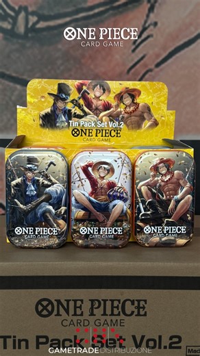 Gametrade Distribuzione on Instagram: "🔥 The brothers are back! Tin Pack Set Vol.2 [TS02] drops on January 30 2026 and it’s bringing the heat Inside each tin: 📦 2 OP13 Booster Packs ✨ 1 Promo Card featuring either Luffy Ace or Sabo depending on the tin you choose Three legendary brothers. Picking one is the real challenge. 💬 Who’s your pick for the top spot? #Gametrade #OnePieceCardGame #OPTCG #TS02 #TinPackSet #OP13 #Luffy #Ace #Sabo #PortgasDAce #OnePieceTCG #CardGameDrop #BandaiCardGames #