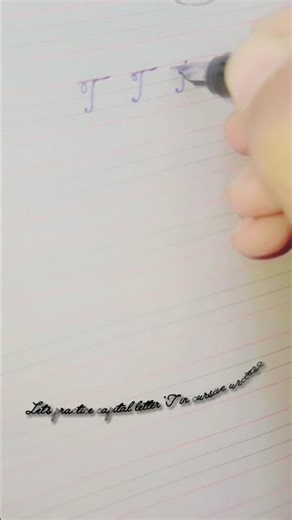 Capital letter "T" in cursive writing #cursive #cursivewriting #cursiveletter #viral