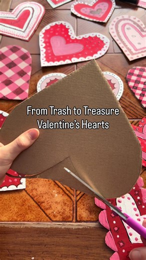 From trash to treasure 💘 ( Easy DIY for kids) Valentine’s hearts made from cardboard boxes we’d usually toss. This was my kid’s weekend project and it kept them busy (and off their phones 🙌) the whole morning. Simple, creative, and a little reminder that fun doesn’t have to be store-bought. Follow along for more simple, low-waste ideas like this ♻️✨ #valentinesdiy #craftidea #valentinesdecor #fyp #upcycle