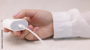 Connecting the charger USB C. Charg device process. Close-up of the charging connection to phone. Charging port. Charging your phone by wire. Charger adapters and cables for Recharge phones