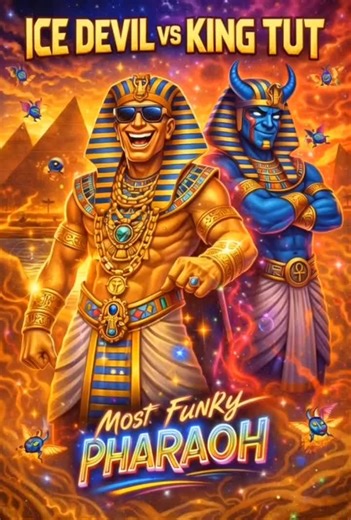 Most Funky Pharaoh is where ancient history collides with modern myth. This track resurrects King Tut not as a dusty museum relic, but as an eternal icon—dripped in gold, funk, and legacy. Inspired by the absurd brilliance of Steve Martin’s King Tut and filtered through the Ice Devil’s timeless lens, this song bends eras, breaks rules, and dances through history with zero permission. No clout-chasing. No profit schemes. Just transformative art—past and present shaking hands under pyramid lights.